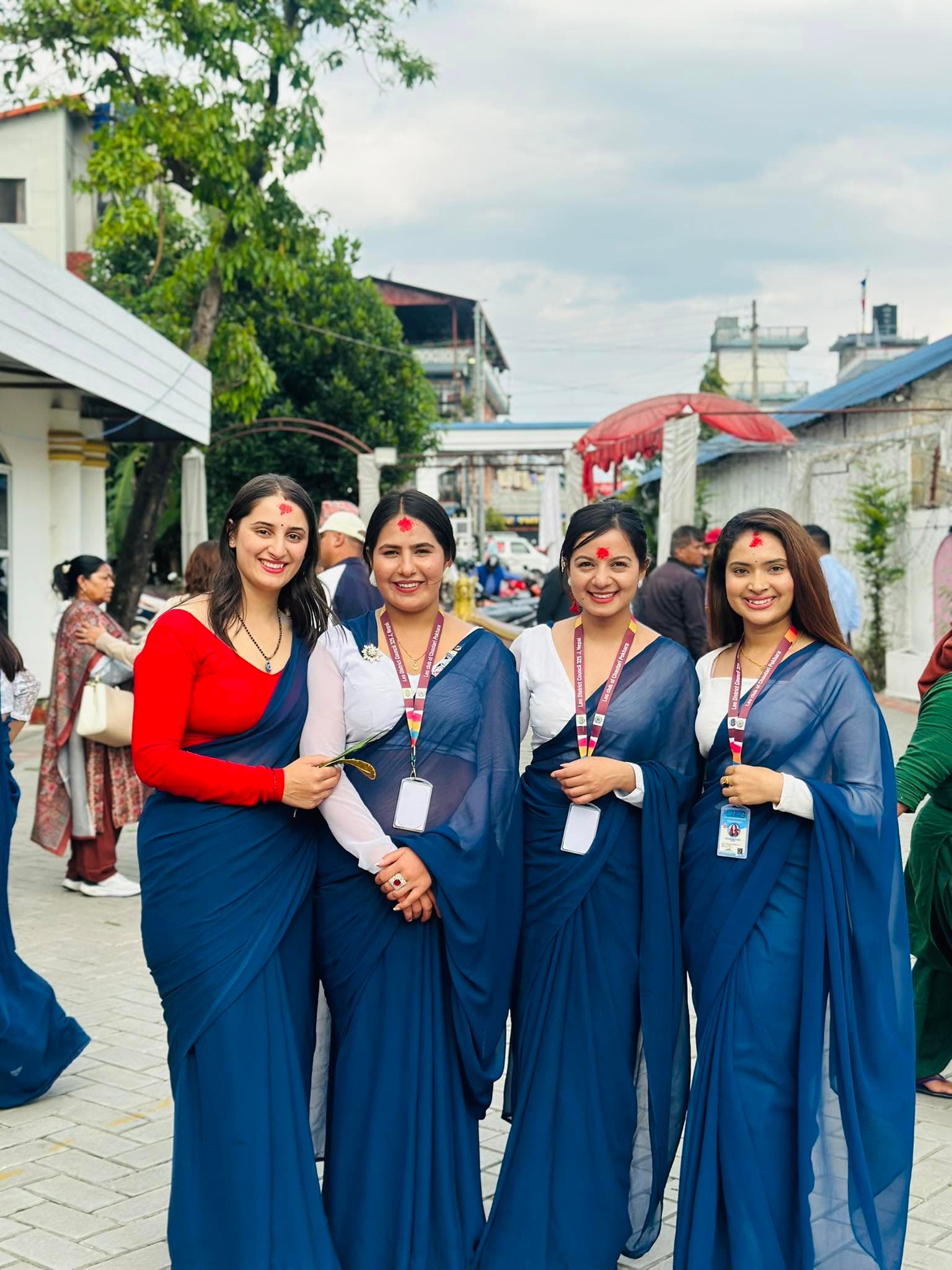 Leo Club of Chautari Pokhara members in club uniform at a district programme